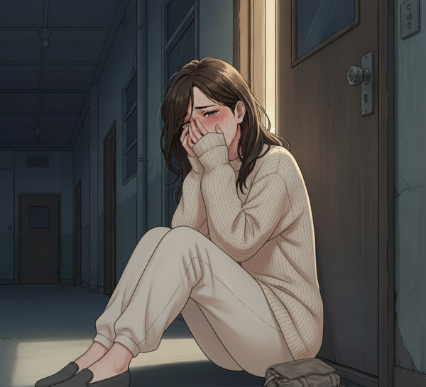 アパートの隣の部屋の女性が俺の自室のドアの前に座って泣いてるんだけど