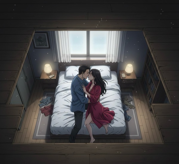 浮気疑惑の彼女の部屋の天井裏に潜んでいたら